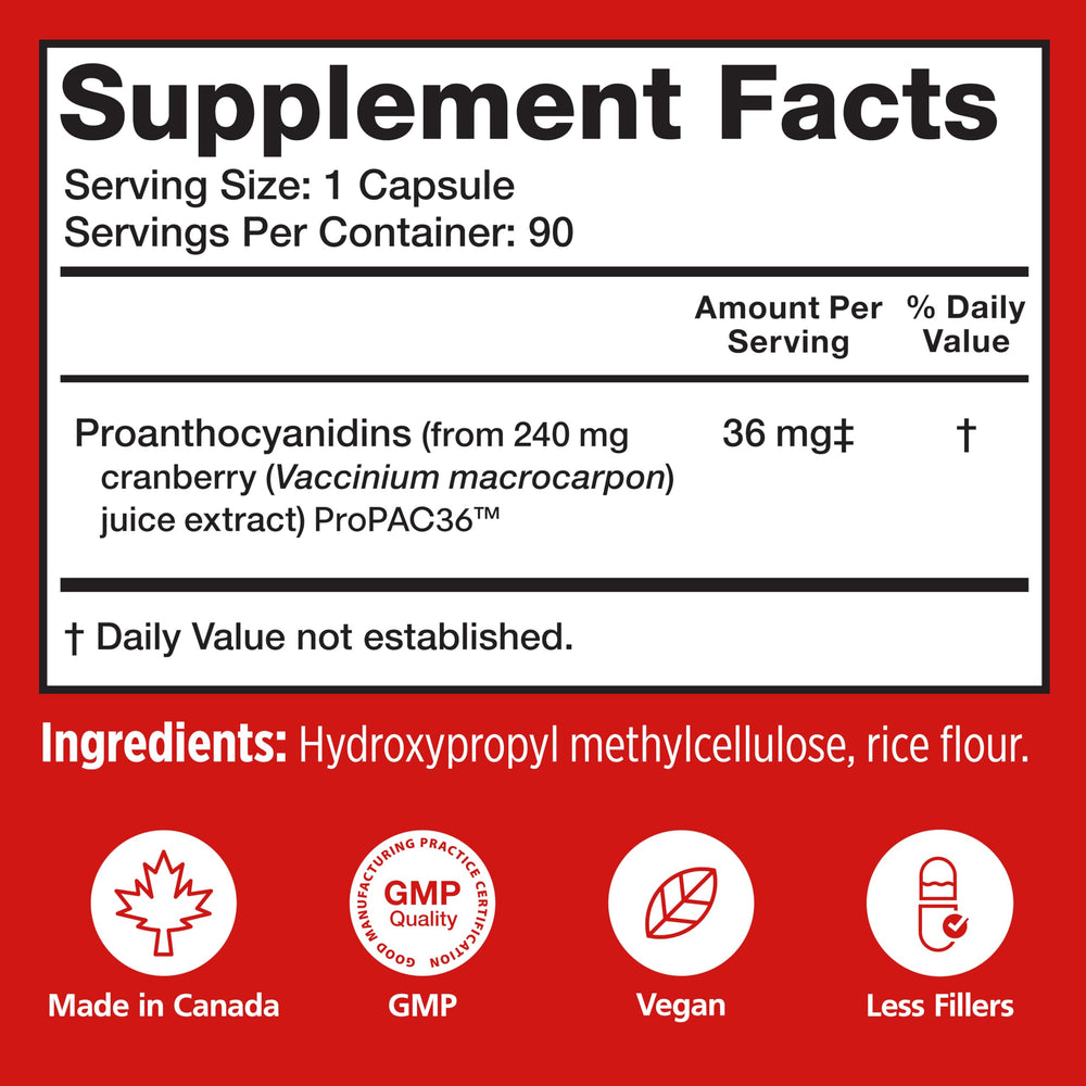 Szio+ Utiva Cranberry PACs capsules closeup in focus