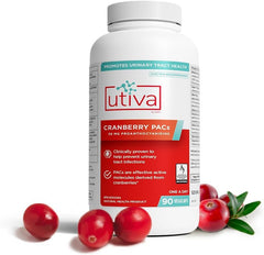 Szio+ Utiva Cranberry PACs capsules in hand for portable daily use