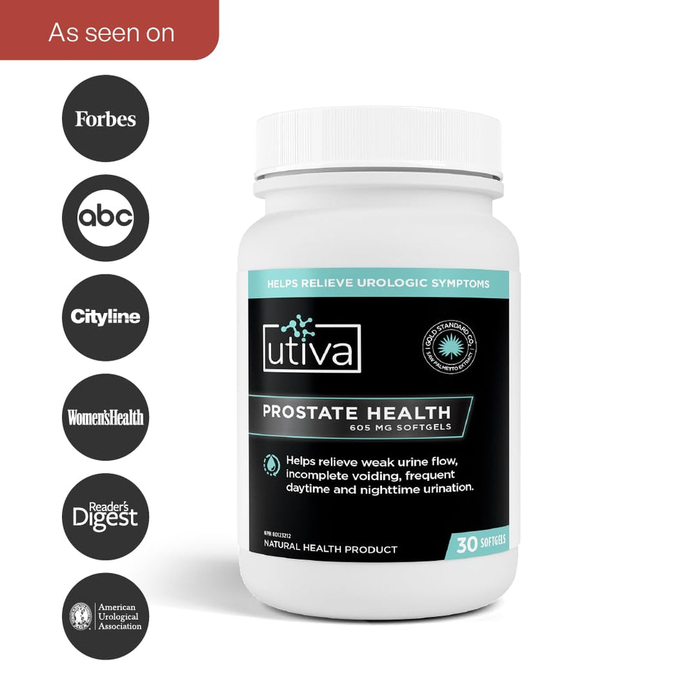 Closeup of Szio+ Utiva Prostate Health softgels for easy daily use.
