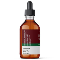 t.botanicals eggplant tincture ingredients close-up with vinegar and essential oils