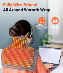 TABEKE 20x25 inch heating pad delivers full coverage for back and shoulders.