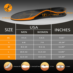 TAEPUSR arch-support insoles orange for work boots and sneakers