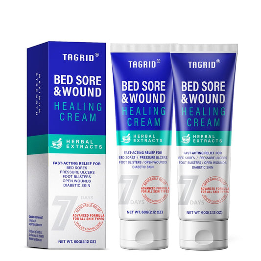 Tagrid bed sore cream bottle close-up showing calendula formula for sensitive skin