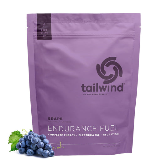 Tailwind Endurance Fuel grape bottle pour for on-the-go hydration