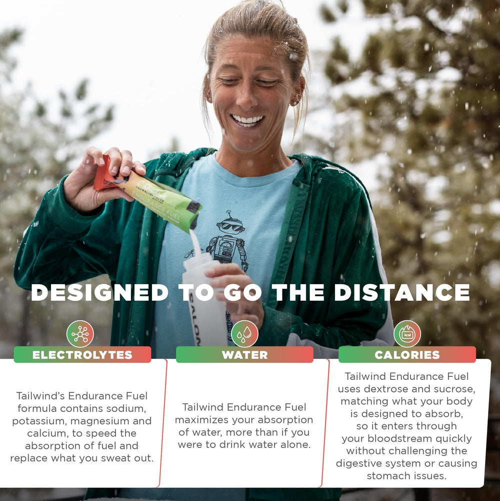Tailwind Endurance Fuel packaging highlighting gluten-free vegan formula