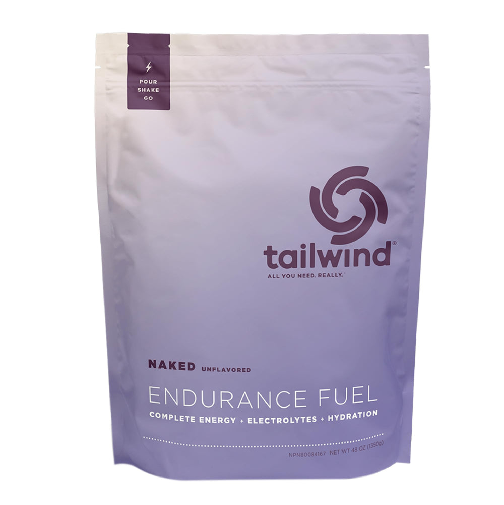 Tailwind Nutrition Endurance Fuel tub closeup with gluten-free formula for on-the-go hydration.