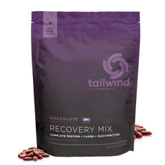 Tailwind Nutrition Recovery Mix after-workout scene with glass and powder ready