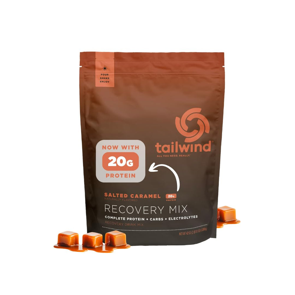 Tailwind Nutrition Recovery Mix canister ready for post-workout recovery