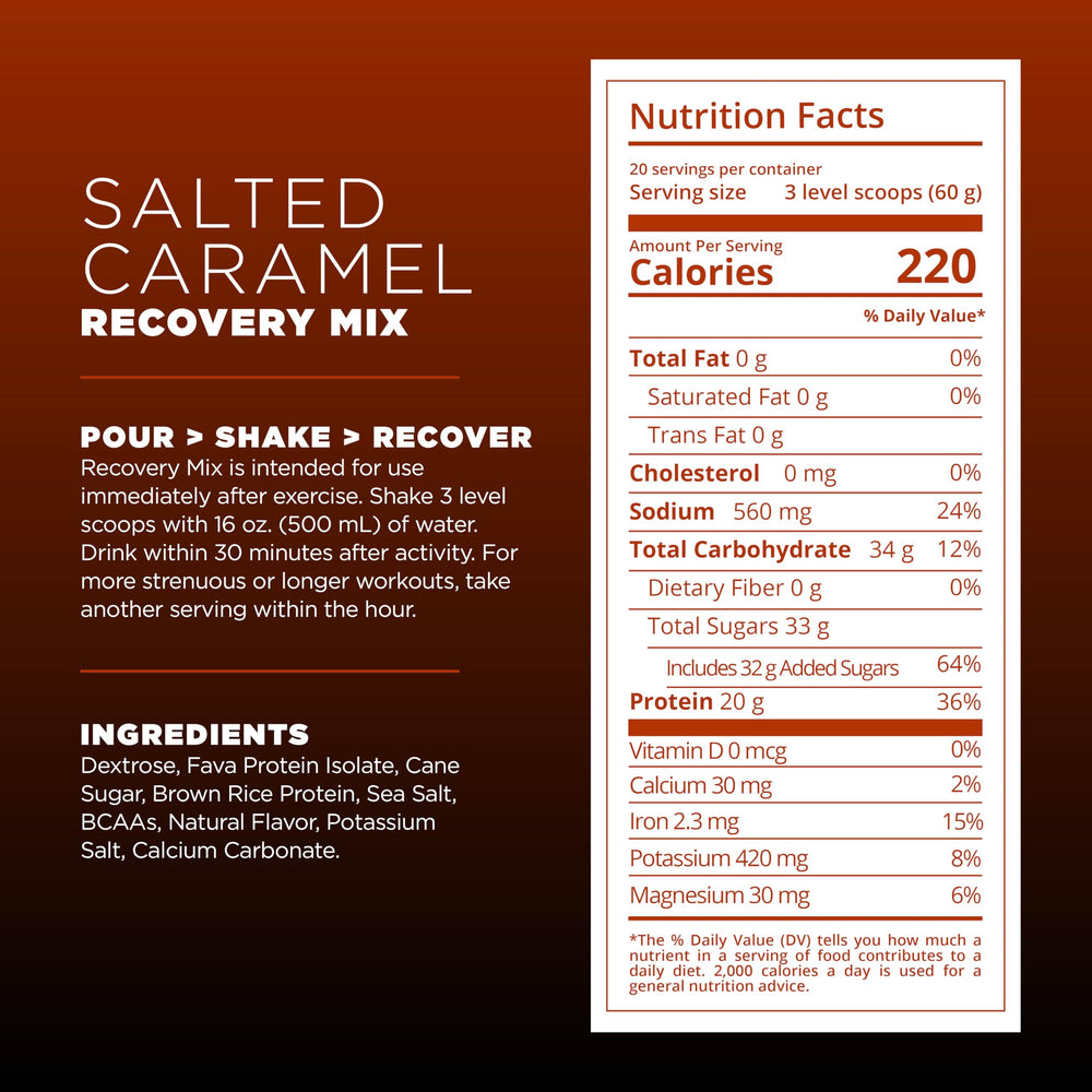 Tailwind Nutrition Recovery Mix vanilla flavor powder in shaker