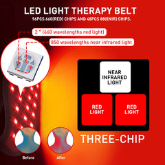 Talsafe neck wrap 660nm red LED close-up for deep skin penetration.