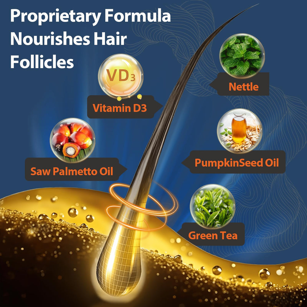 Talyvoriathor polygonum multiflorum and pumpkin seed oil visuals.