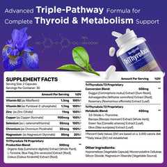 Talyvoriathor TriThyroAxis capsules arranged for easy daily use and energy support.