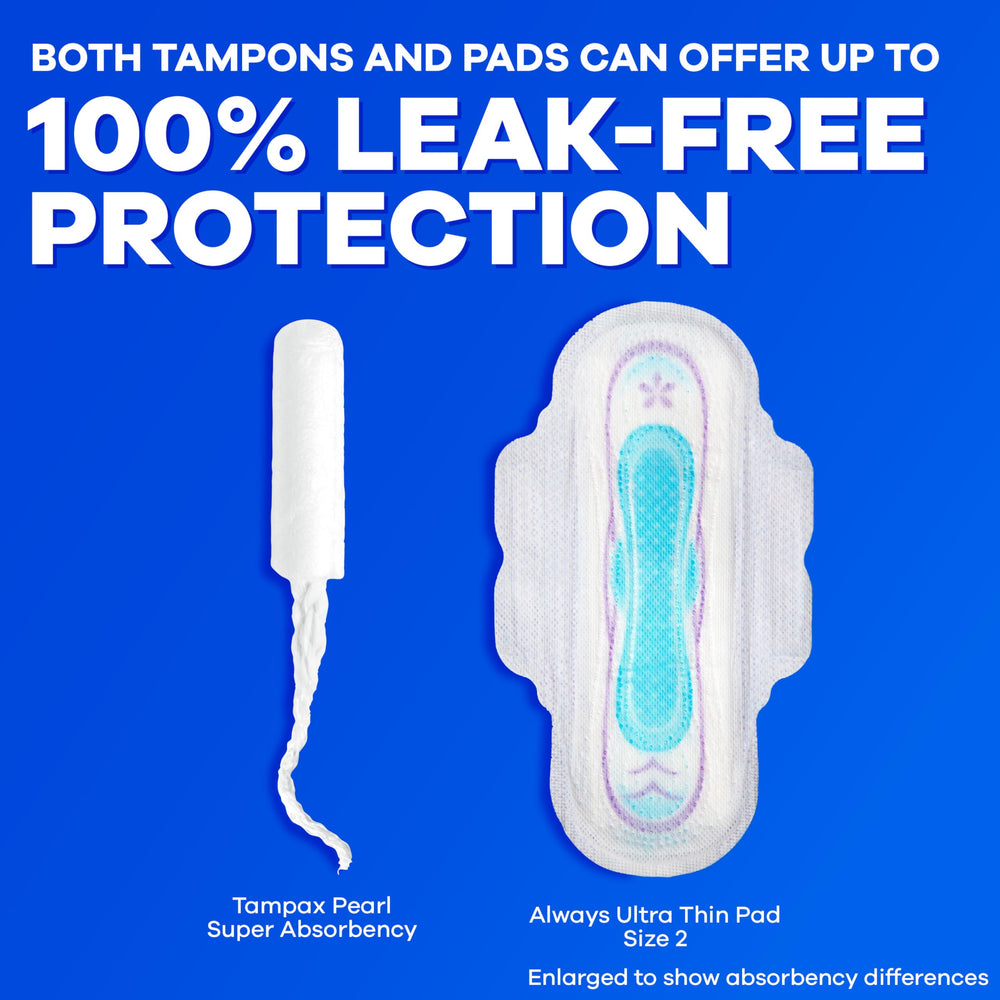 Tampax Pearl smooth removal layer eases removal on light days.