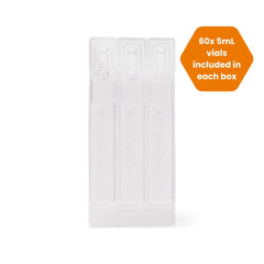 Tangible Fill box with 60 vials for convenient GP lens care.