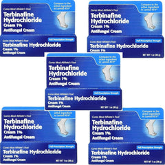 TARO Terbinafine cream bottle shows 1% strength for athlete's foot relief