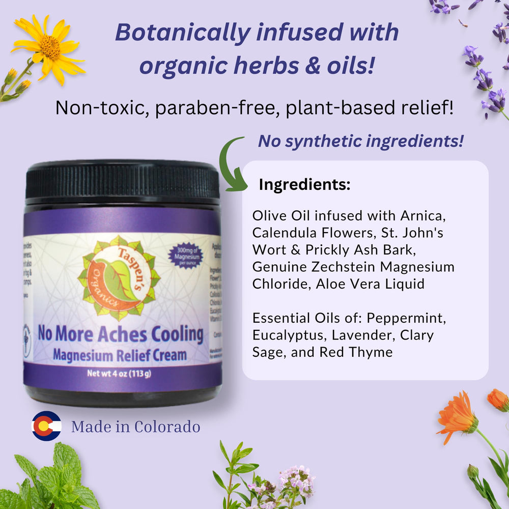 Taspen's Organics arnica calendula herbal blend for tired muscles