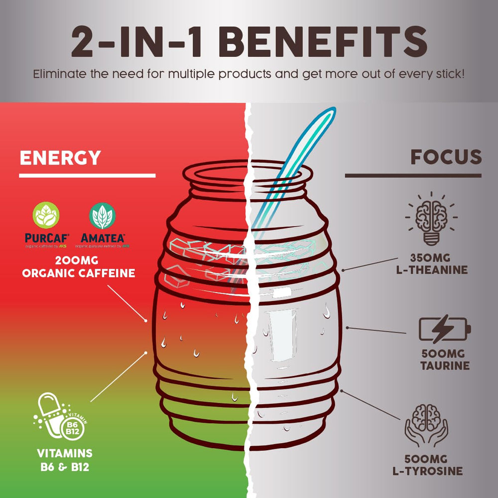 Taste Salud amino acids support focus with L-Theanine, Tyrosine, and Taurine.