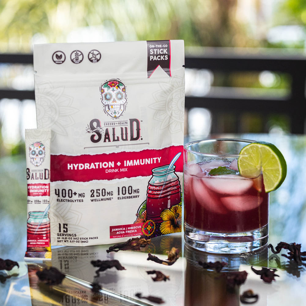 Taste Salud nutrition facts panel communicates low calories and 1 g sugar.