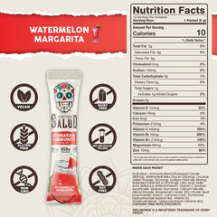 Taste Salud on-the-go stick pack open and ready to pour into a bottle for hydration
