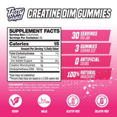 TASTY GAINS Creatine Gummies for women during exercise may support lean muscle.
