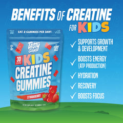TASTY GAINS serving shot—two gummies daily for simple routine.