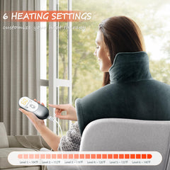 Tatfu xl heating pad with LED controller offers six heat levels.