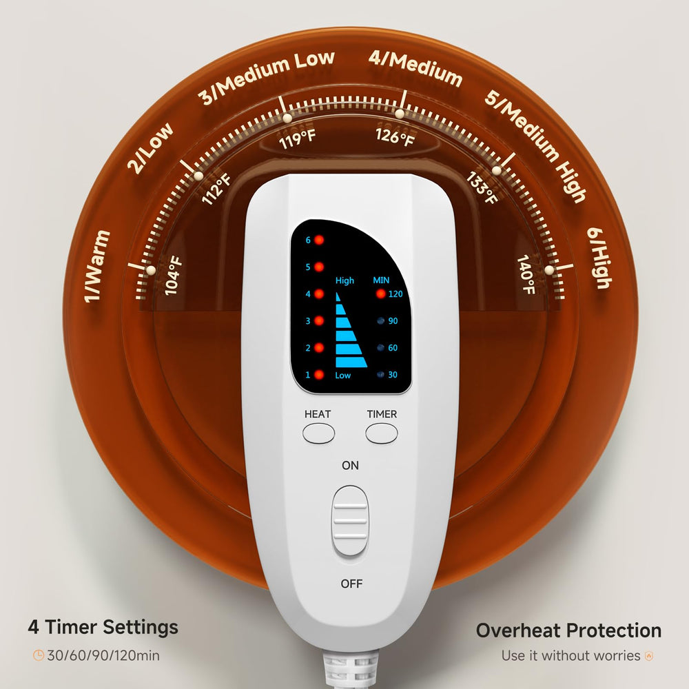 TATOWN XXXL heating pad with 6 heat settings for comfort