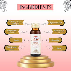 TAUT Liquid Collagen packaging box highlighting eight bottles