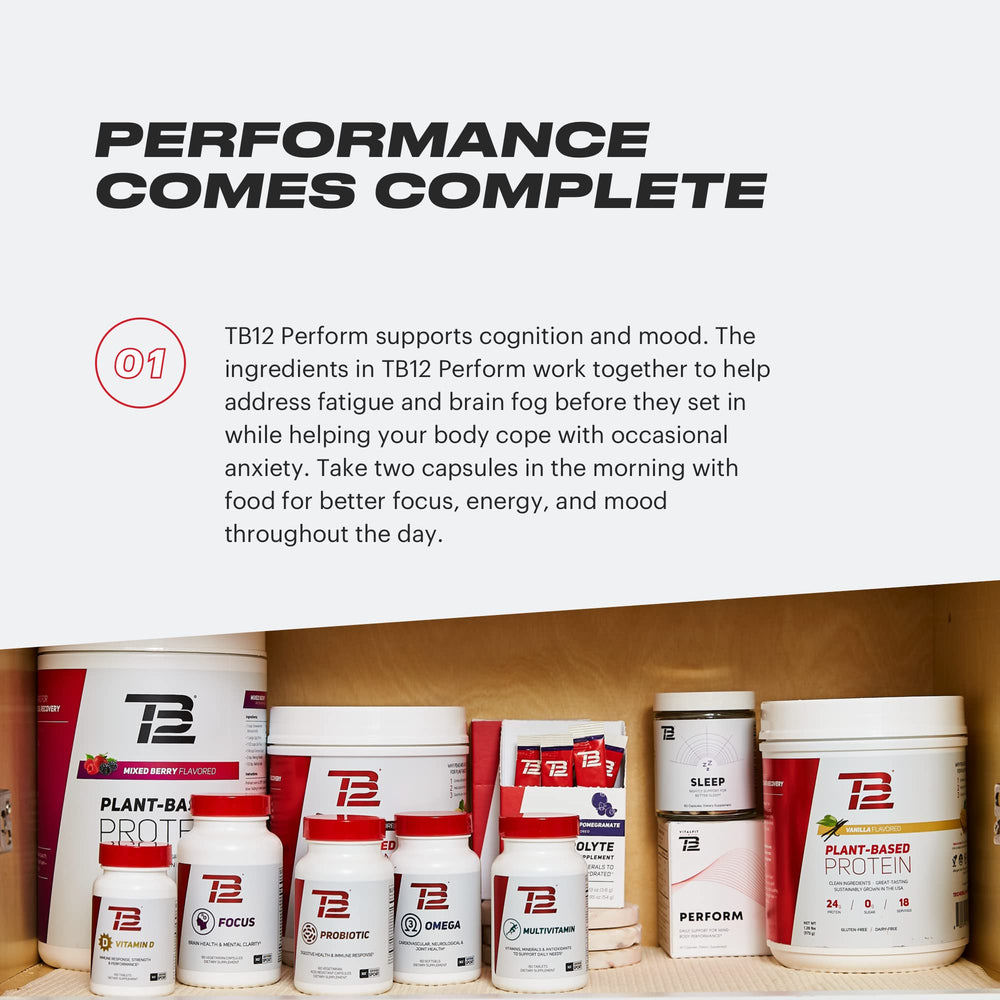 TB12 Perform Sceletium and Rhodiola blend close-up for cognitive focus