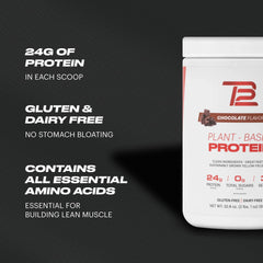 Close-up of smooth TB12 powder texture with chocolate hints.