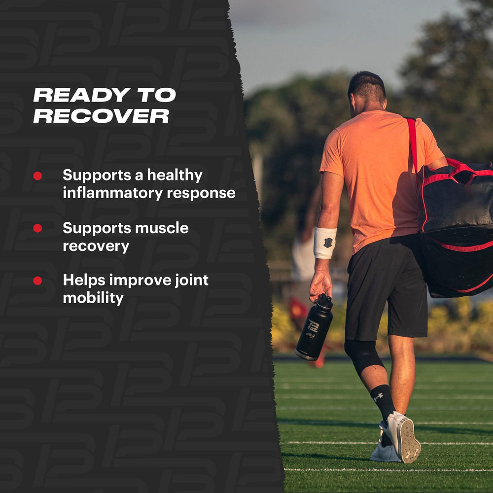 Close-up of TB12 Recover egg membrane capsules highlighting natural ingredients