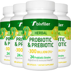Tbivfller 300B CFU probiotic bottle promoting gut wellness and daily balance