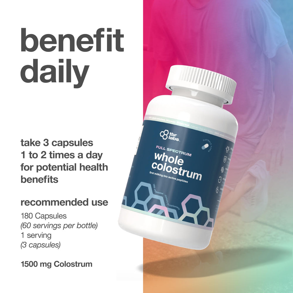 Colostrum capsules promote immune balance and skin health potential