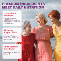 Tcemundry multivitamin ingredients highlight CoQ10 and omega-3 for vitality.