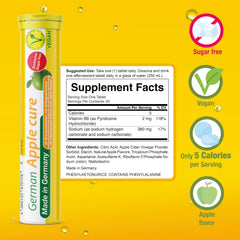T&D German Apple Cure bottle highlighting apple cider vinegar extract and vitamin B6.