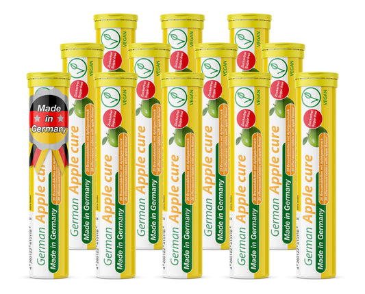 T&D German Apple Cure bottle with apple-flavor tablets; sugar-free and vegan.