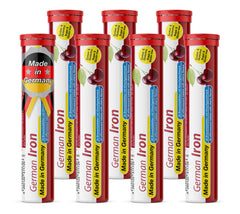 T&D German Iron 14 mg cherry bottle, showcasing convenient daily iron support.