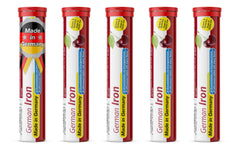 T&D German Iron 14 mg cherry tablets in a tube for easy daily use