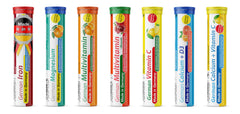 T&D German Vitamin Minerals mixed-fruit box with seven tubes for convenient daily use