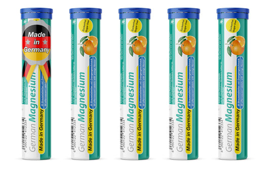 T&D Pharma orange-flavor magnesium tablet dissolving in water for easy daily intake