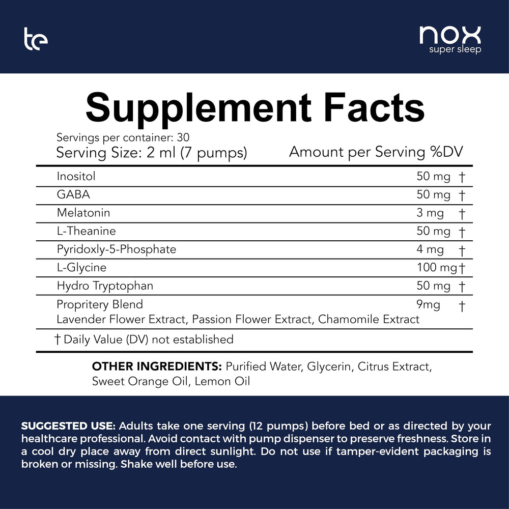 TE USA Nox Super Sleep on nightstand ready for bedtime.