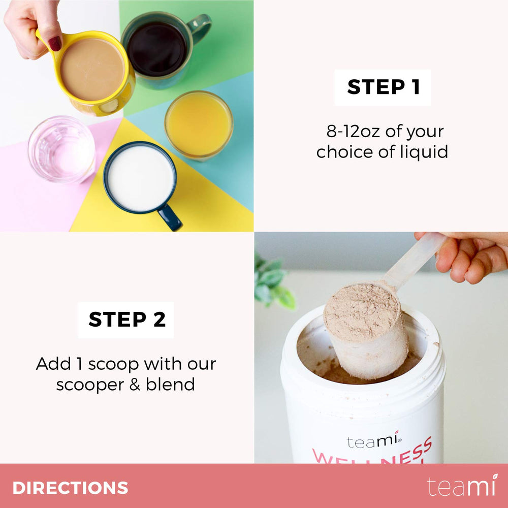 Teami Vegan Chocolate Protein Powder spoon-mix captures effortless blending