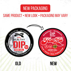 Opened can reveals ready-to-use Cherry Chill pouches for quick energy