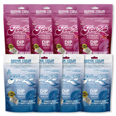 TeaZa Energy Pouches front packaging shows dual flavors for a tobacco-free dip alternative.