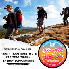 TeaZa Energy Pouches in-mouth use for a tobacco-free craving control