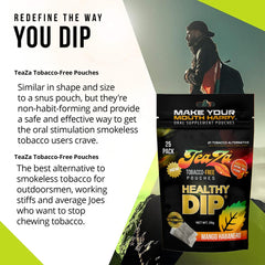 TeaZa Mango Habanero pouch dropped in water creates a quick energy tea.