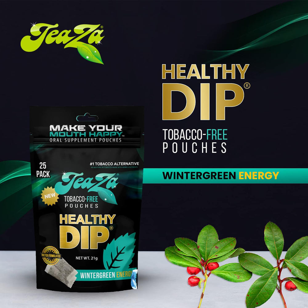 Outdoor setting features TeaZa as a tobacco-free dip alternative.