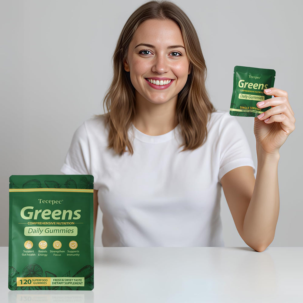 Tecepec Greens Daily Gummies daily use image promotes healthy routines.
