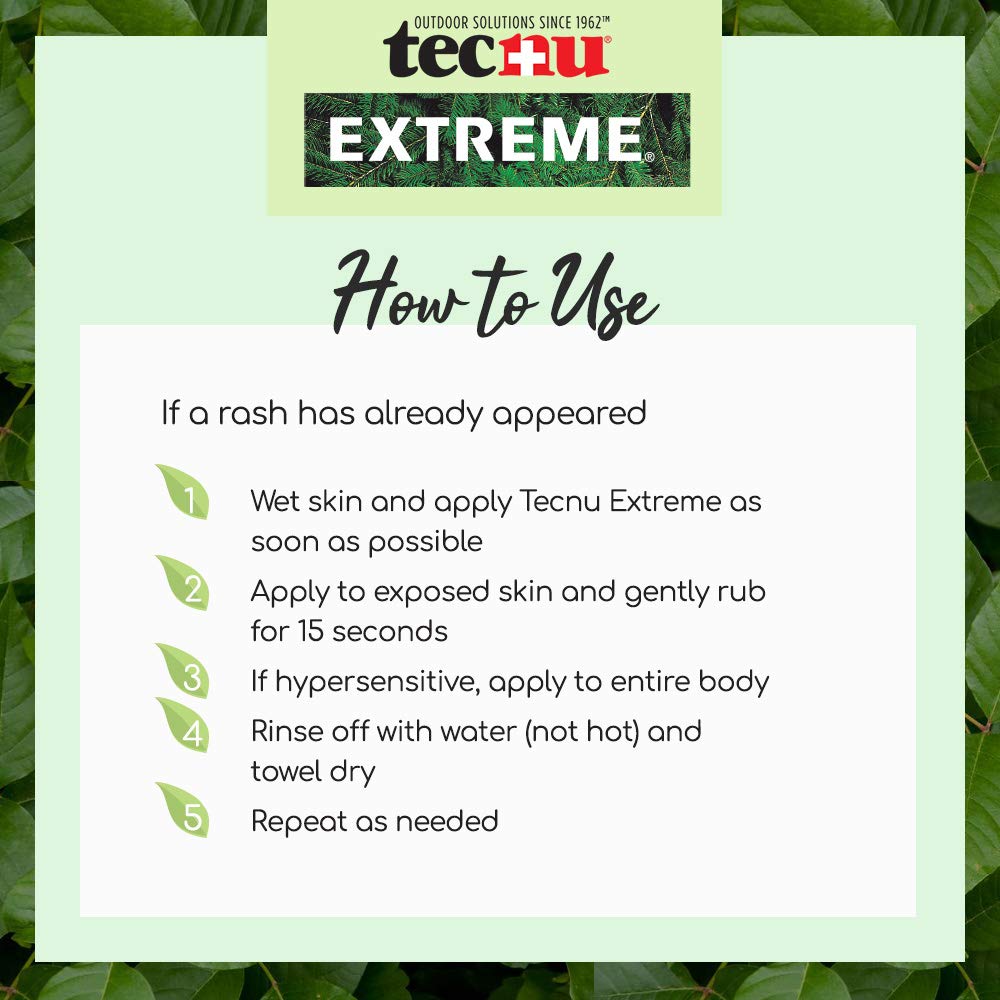 Before and after visuals illustrate oil removal while using Tecnu Extreme.
