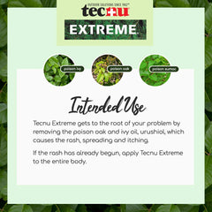 Rinsing with cool water after Tecnu Extreme helps remove urushiol oils.